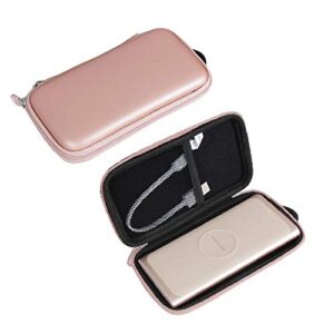 hermitshell hard eva travel case for samsung 2-in-1 portable fast charge wireless charger and battery pack 10,000 mah (rose gold, pu)