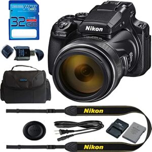 nikon coolpix p1000 16.7 digital camera with 3.2″ lcd, black – basic accessories bundle (renewed)