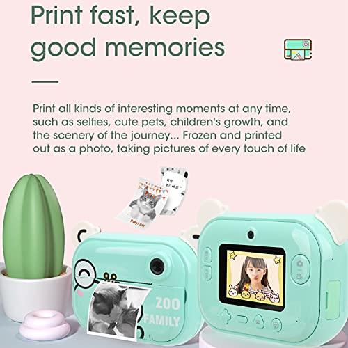 Vbestlife Digital Instant Print Camera, HD 1080P 12MP Camera 2.4'' Screen Digital WiFi Camera Toy with APP Printing, for Kids Children Presents
