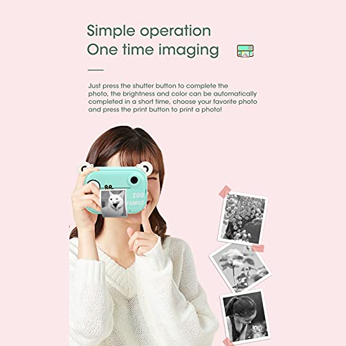 Vbestlife Digital Instant Print Camera, HD 1080P 12MP Camera 2.4'' Screen Digital WiFi Camera Toy with APP Printing, for Kids Children Presents