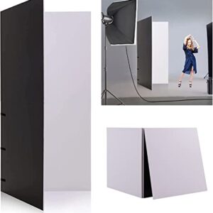 BEIYANG Photography Foldable Reflector Backdrop, 78.7x78.7inch 2 in 1 Background Cardboard, Double Sided Black/White Light Diffuser Board Photo Background