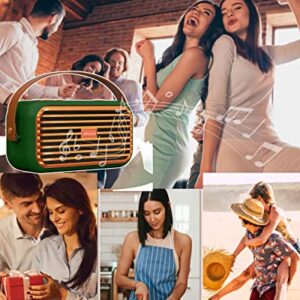 Greadio Vintage Speaker, Retro Bluetooth Speaker with 16W Stereo Sound Rich Bass Dual Speakers, Bluetooth 5.0, Support Hands-Free Call TF/AUX/U-Disk for Gift, Party, Travel, Office,Home (Green)