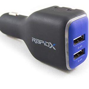 DualX Dual USB Charger for Car And Home by RapidX - Blue