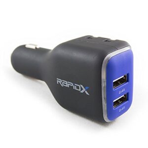 DualX Dual USB Charger for Car And Home by RapidX - Blue