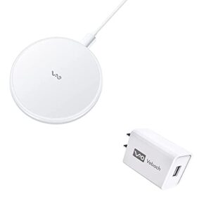 vebach wireless charger with usb wall charger, charging pad included 18w fast power adapter, white…