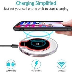 Wireless Charger Pad for iPhone 14 Plus/Pro Max/13/13 Pro Max/ 12 Mini/12 Pro Max/11/SE 2020/Xs Max/XR/X/8 Plus, Galaxy Note 20 Ultra/10+/9/8/S20 S21 S22 Ultra S10+ S10e