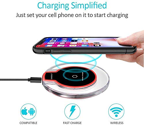 Wireless Charger Pad for iPhone 14 Plus/Pro Max/13/13 Pro Max/ 12 Mini/12 Pro Max/11/SE 2020/Xs Max/XR/X/8 Plus, Galaxy Note 20 Ultra/10+/9/8/S20 S21 S22 Ultra S10+ S10e