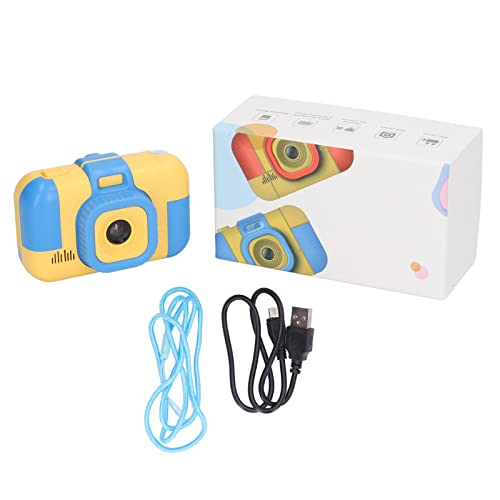 Kids Digital Camera, Portable ABS Kids Digital Camera with Cartoon Photo Frame Dual Cameras 40MP Support Video Recording Round Lovely Childrens Camera