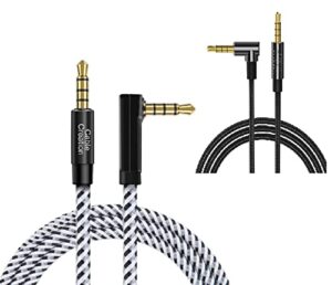 3.5mm aux cable + silver-plating copper auxiliary cable ; right angle trrs male to male hifi stereo 90 degree trrs 3.5mm male to male audio cable/right angle 4 pole stereo auxiliary cable