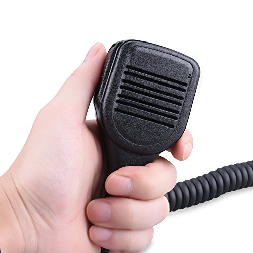 COMMIXC Shoulder Mic, Waterproof IP55 Handheld Speaker Mic with External 3.5mm Earpiece Jack, Compatible with 2.5mm/3.5mm 2-Pin Motorola Two-Way Radios