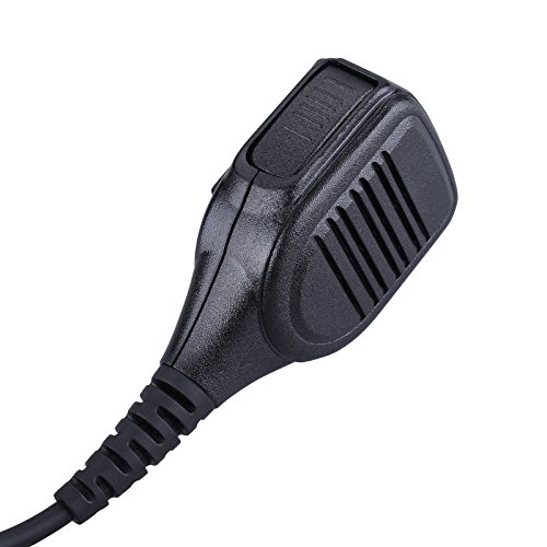 COMMIXC Shoulder Mic, Waterproof IP55 Handheld Speaker Mic with External 3.5mm Earpiece Jack, Compatible with 2.5mm/3.5mm 2-Pin Motorola Two-Way Radios