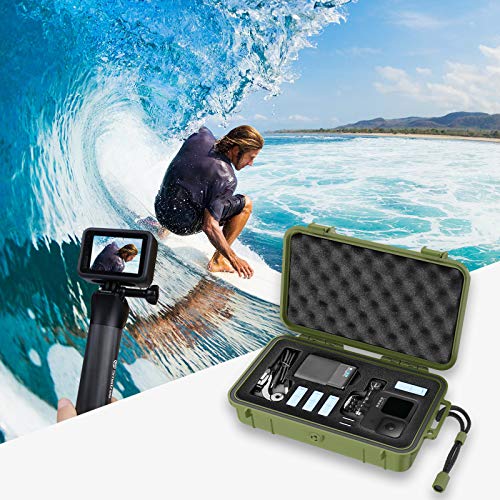 Smatree Waterproof Hard Case Compatible for Gopro Hero 11/10/9/8/7/6/5/Hero 2018 /DJI Osmo Action, Portable, Shock, Durable (Camera and Accessories NOT Included) (Green)