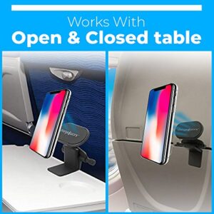 ChargeWorx Airplane Magnetic Phone Mount & Tablet Mount | Universal In Flight Airplane Phone Holder Mount | 360 Degree Rotation Tablet Holder for Airplane | Tray Table Viewing for Smartphones, Tablets