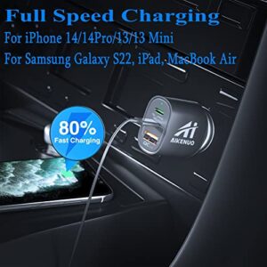 USB C Car Charger, 60W 3 Port Fast iPhone Car Charger, Dual PD 30W & QC 30W & PPS 33W, Type C Super Fast Car Adapter, Quick Charge 3.0 Cigarette Lighter USB Charger for Samsung S22/S21, iPhone 14/13