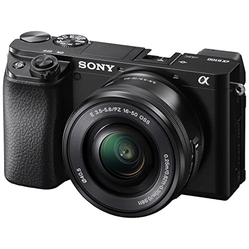 Sony Alpha a6100 Mirroless Digital Camera with E PZ 16-50mm OSS Lens + A-Cell Accessory Bundle Includes: Tripod + 3 Pieces Filter Kit + SanDisk 128GB Memory Card + Much More
