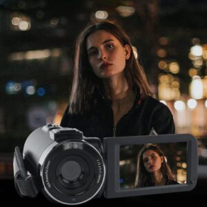 lebonyard black 2.7k ultra hd digital video camera 3.0-inch 270 ° reversible ips touch-control screen dv 16 times digital zoom double intelligent anti-shake with remote control