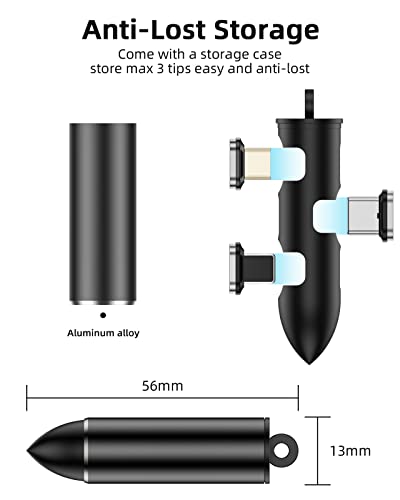 YKZ 60W USB C Magnetic Charging Cable 2Pack with Extra Magnetic Type C/MicroUSB and i-Product Tips