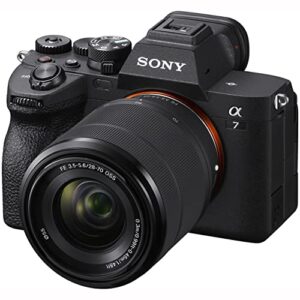 Sony a7 IV Mirrorless Full Frame Camera Body with 28-70mm F3.5-5.6 Lens Kit ILCE-7M4K/B Bundle with VG-C4EM Vertical Grip + Deco Gear Case + Tripod + Extra Battery, Dual Charger and Accessories