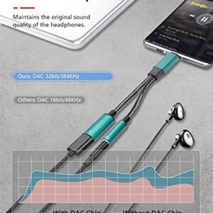 Samsung Galaxy S23 Headphone Adapter, 2 in 1 USB C to 3.5mm Headphone Adapter with PD 60W Charging Dongle Compatible with Galaxy S23+/S22+/S22/S22+/S21+/S20/S20FE/Note 10+, Google Pixel 7/6Pro/5/4XL