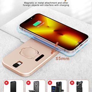 PUDOEN Wireless Charger, Foldable 3 in 1 Charging Station for Apple Multiple Devices, 18W Fast Charging Stand Compatible with Apple iWatch Series 7/6/SE/5/4/3/2/1, for iPhone AirPods Pro 3/2/1-Rose