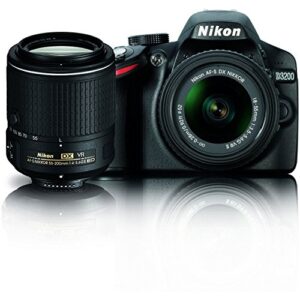 nikon d3200 24.2 mp cmos digital slr camera with 18-55mm and 55-200mm vr dx nikkor dual zoom lens bundle (certified refurbished)