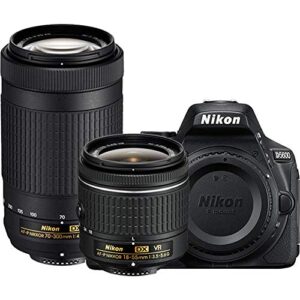 nikon d5600 digital slr camera with 18-55mm vr & 70-300mm dx af-p lenses – (renewed)