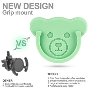 TOPGO Socket Car Mount for Phone Holder Cute Bear Style Silicone Grip Stand with Phone line Clasp for Collapsible Socket User Used on Dashboard, Home, Office, Kitchen, Desk, Wall (Color) 6 Pack