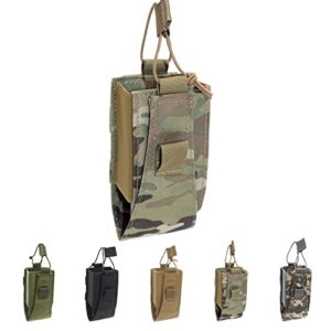 1000d nylon tactical radio holder radio case radio pouch military molle radio walkie talkie holder bag hunting magazine pouches pocket for two ways walkie talkies compatible (cp)