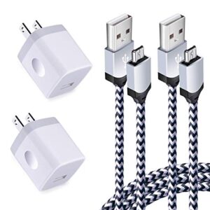 usb wall charger micro usb cable,4kit charging block usb charger cube plug with android micro cord cable compatible samsung galaxy s7 edge a10 a6 m10 j7 j8 s6 s5 note 5 4, lg, htc, moto, android phone