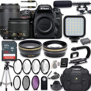 Nikon D7500 20.9 MP DSLR Camera Video Kit with AF-P 18-55mm VR Lens & AF-P 70-300mm ED VR Lens + LED Light + 32GB Memory + Filters + Macros + Deluxe Bag + Professional Accessories (Renewed)