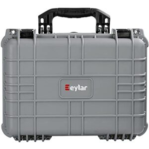 eylar standard 16″ gear, equipment, hard camera case waterproof with foam tsa standards (gray)