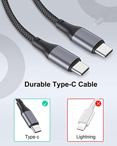 Super Fast Charger Type C, 2Pack 25W USB C Wall Charger Block with 3FT 6FT 10FT Braided Long USB-C to USB C Cable Fast Charging for Samsung Galaxy S23/S23 Ultra/S23+/S22/S22 Ultra/S21/S21+/S20/FE 5G