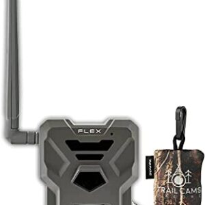 SPYPOINT Flex Dual-Sim Cellular Trail Camera 33MP Photos 1080p Videos with Sound and On-Demand Photo/Video Requests - GPS Enabled Classic Bundle with 32GB Lexar SD Card (1 PK)