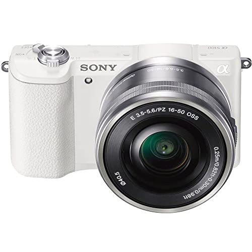 Sony A5100 Mirrorless Camera with E PZ 16-50mm f/3.5-5.6 OSS White, E 55-210mm f/4.5-6.3 OSS, 420-800mm f/8.3 Manual Telephoto Zoom Lens + 64Gb Memory Card + Professional Accessory Bundle