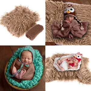 Yinuoday 2PCS Newborn Baby Photography Props DIY Newborn Wraps Photography Mat Blanket for Baby Boys and Girls