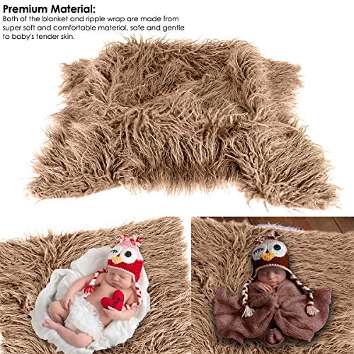 Yinuoday 2PCS Newborn Baby Photography Props DIY Newborn Wraps Photography Mat Blanket for Baby Boys and Girls