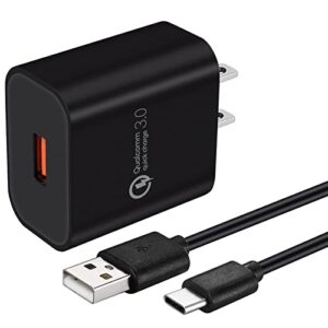 18w quick charge 3.0 charger cable adapter compatible with motorola edge/edge+, moto g stylus 5g 2021, moto g power/pure/fast, g7, x4, z4, motorola fusion one/plus charger block, 5ft charging cord