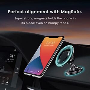 SMARTPOP Magnetic Phone Holder for Car - Phone Mount for Car Campatible with MagSafe - Car Phone Holder - 360°Adjustable Car Phone Holder Mount Fits All Smartphones