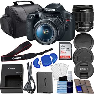 cannon eos rebel t7 dslr camera w/ef-s 18-55mm f/3.5-5.6 zoom len kit + 32gb memory card + padded case + high speed card reader + photo bundle