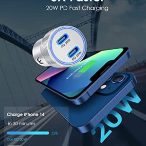 iPhone 14 13 12 Fast Charger [Apple MFi Certified], ARCCRA 20W PD Fast USB C Wall Charger Block + 40W 2Port USB C Car Charger + 2 X 6FT Lightning Cable for iPhone 14 13 12 Pro Max Mini 11 XS XR, iPad