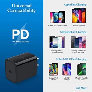 Fast Charging Block,Charging Brick Cube Block Box Plug for Samsung Galaxy S21 FE,S23Ultra,S22,S21 Ultra,A13,S20 FE,S20,A52,Note 20;iPhone 13/12 Pro Max,11;iPad Pro;Pixel 6,5,20W PD USB C Power Adapter