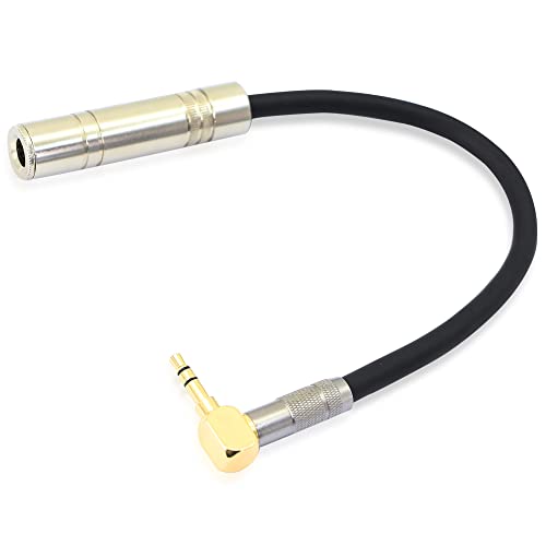 PNGKNYOCN Right Angle 3.5mm (1/8 inch) Male to 6.35mm (1/4 inch) Female Stereo Audio Adapter Connector Gold Plated for Audio Cable Extension and Conversion.