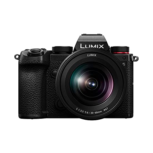 Panasonic LUMIX S5 Full Frame Mirrorless Camera, 4K 60P Video Recording with Flip Screen & WiFi, LUMIX S 20-60mm F3.5-5.6 Lens, L-Mount, 5-Axis Dual I.S, DC-S5KK (Black) (Renewed)