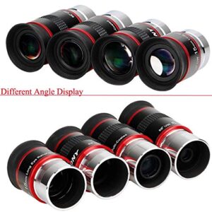 SVBONY Telescope Eyepiece FMC Broadband Green Film Telescope Accessory 1.25 68 Degree Ultra Wide Angle Eyepiece Set for Astronomical Telescope(6mm 9mm 15mm 20mm)