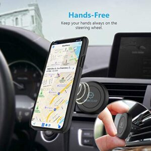 WixGear Universal Air Vent Magnetic Phone Car Mount Holder with Fast Swift-Snap Technology for Smartphones and Mini Tablets, Black 1 Pack
