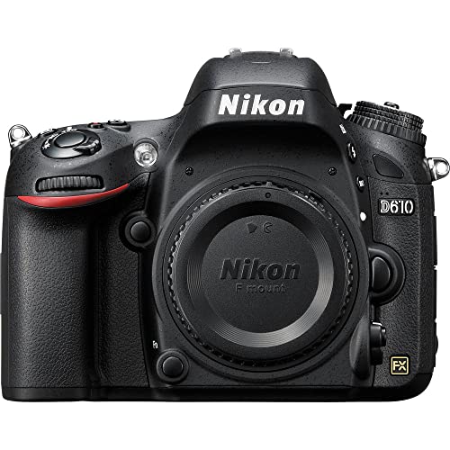 Nikon D610 24.3MP DSLR FX-Format Digital Camera with AF-S 50mm f/1.8G Lens (13550) Deluxe Bundle with 64GB SD Card + Large Camera Bag + Filter Kit + Spare EN-EL15 Battery + Telephoto Lens (Renewed)