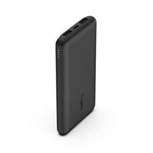 belkin usb-c portable charger power bank, 10,000 mah with 1 usb-c port and 2 usb-a ports for up to 15w charging for iphone 14 pro, 14 pro max, airpods, ipad, galaxy s23, s23+, ultra – black