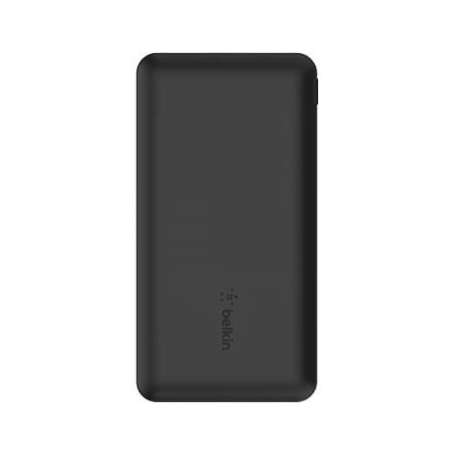 Belkin USB-C Portable Charger Power Bank, 10,000 mAh with 1 USB-C Port and 2 USB-A Ports for up to 15W Charging for iPhone 14 Pro, 14 Pro Max, AirPods, iPad, Galaxy S23, S23+, Ultra - Black