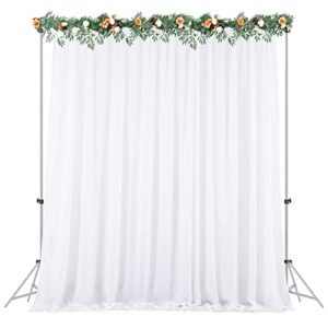 white backdrop curtains for parties, 8ft*10ft polyester photography backdrop drapes fabric decoration for wedding birthday party baby shower bridal shower photoshoot