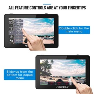 FEELWORLD F6 Plus 5.5 Inch Touch Screen DSLR Camera Field Monitor with 3D Lut Small Full HD 1920x1080 IPS Screen Suppor 4K HDMI Include Tilt Arm +Battery + Charger…